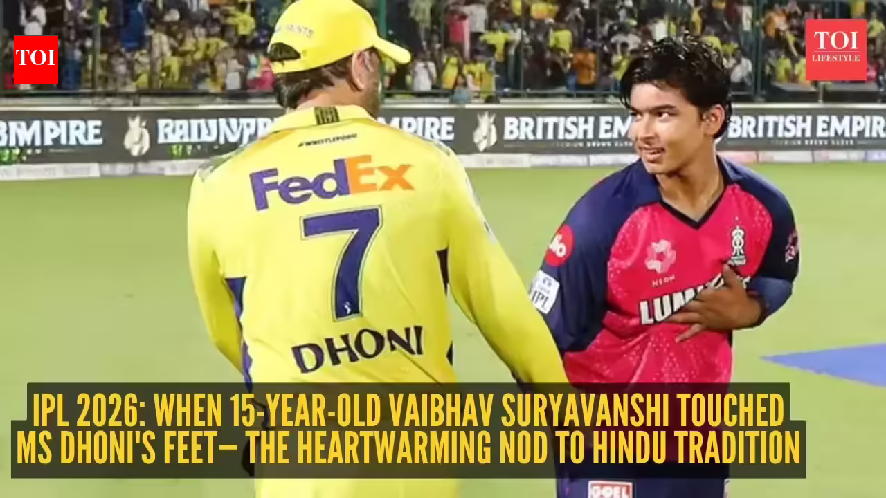 IPL 2026: When 15-year-old Vaibhav Suryavanshi touched MS Dhoni's feet— The heartwarming nod to Hindu tradition |