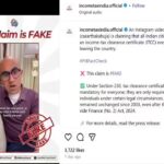 Influencer’s claim that “Indians will have to get Income-Tax Clearance Certificate every time they travel internationally”; this is what Income Tax Department has to say |