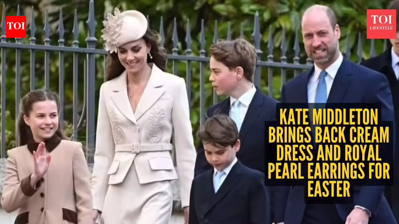 Kate Middleton rewears chic cream dress with Queen Elizabeth’s pearl drop earrings for Easter 2026