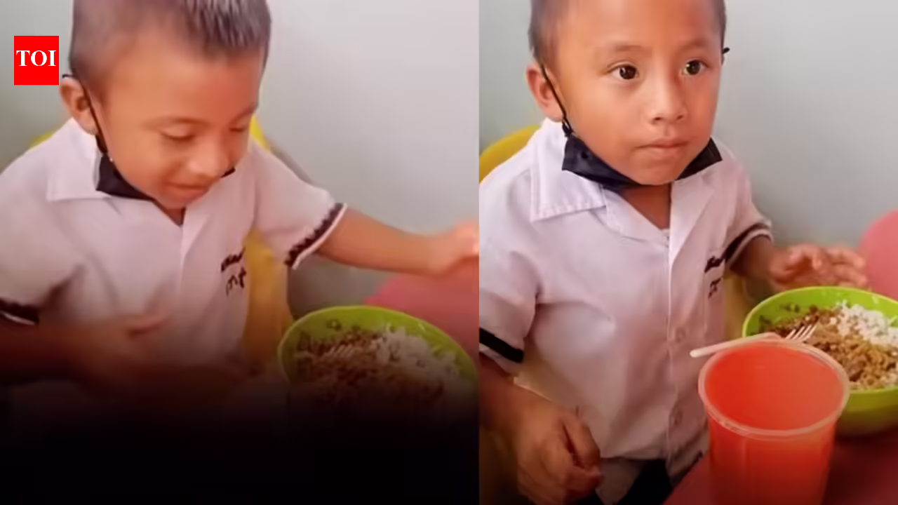 This little boy was not willing to eat the best part of his meal because he was saving it for... "It's for my..." |