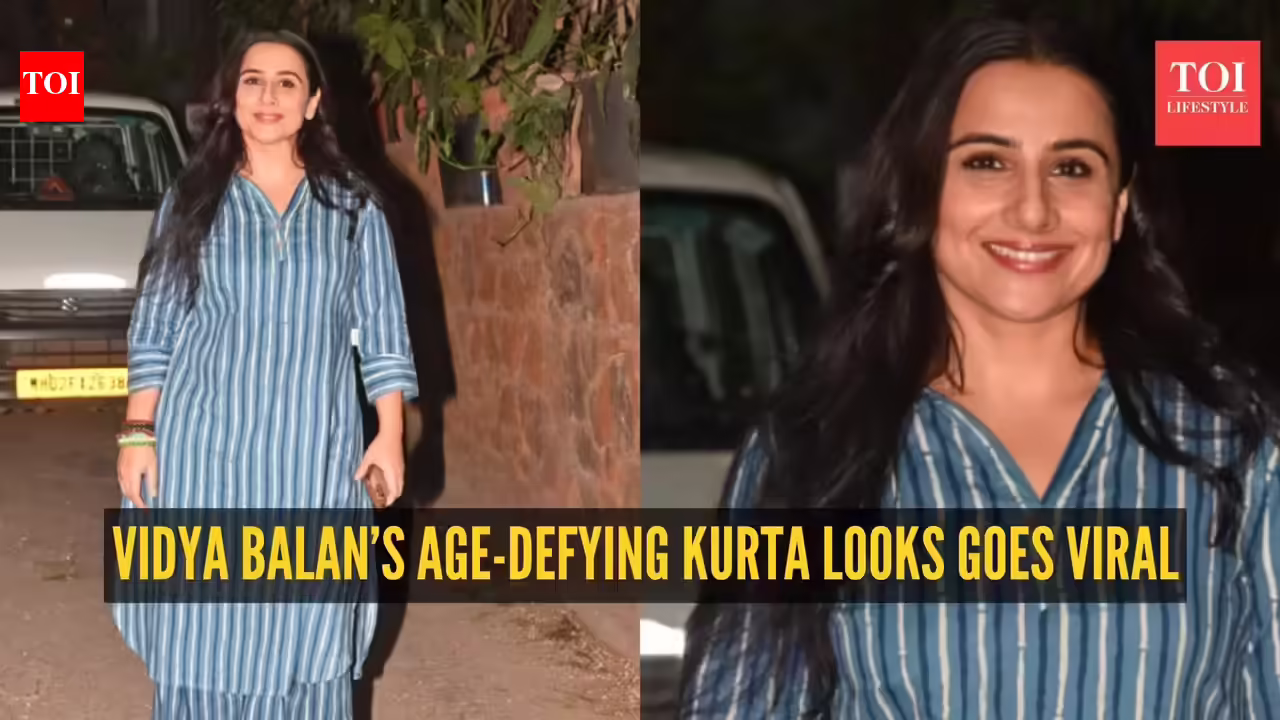 Vidya Balan’s stylish breezy kurta set look makes her look 10 years younger