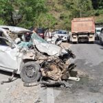 Tehri Road Accident Car Collides with Uttarakhand Roadways Bus CCTV Footage Viral