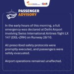 हादसे के बाद दिल्ली एयरपोर्ट ने ट्रैफिक एडवाइजरी भी जारी की है.