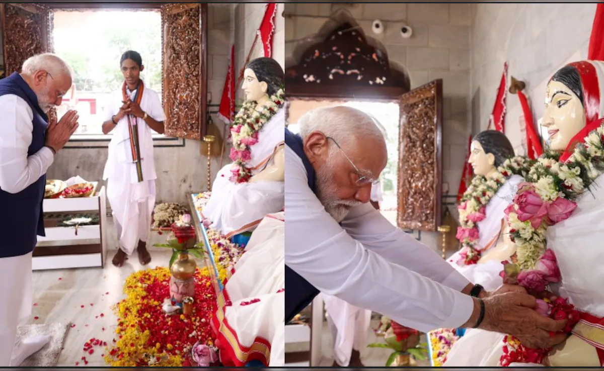 बंगाल में चुनाव प्रचार के बीच मतुआ ठाकुर मंदिर पहुंचे PM मोदी, तस्वीरें शेयर कर कही ये बात