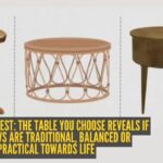 Antique, round, or table with drawer? The furniture you choose reveals if your views are traditional, balanced or practical towards life