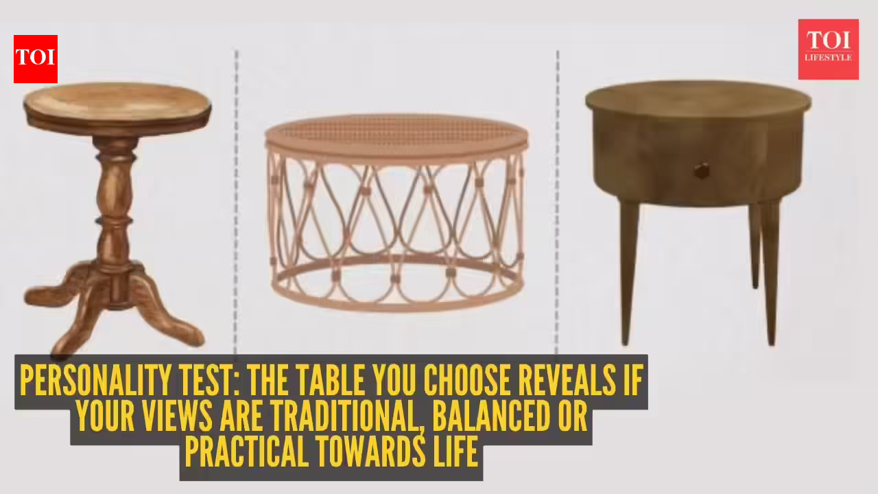Antique, round, or table with drawer? The furniture you choose reveals if your views are traditional, balanced or practical towards life