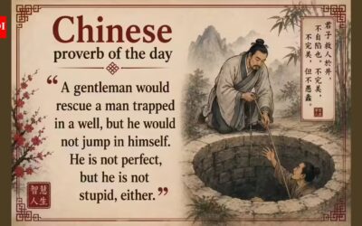 Chinese proverb of the day: “A gentleman would rescue a man trapped in a well, but he would not…” — the proverb explains why helping everybody can sometimes destroy you |