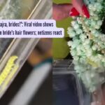 Gajra: "Always check your gajra, brides!": Viral video shows caterpillar crawling in bride's hair flowers; netizens react