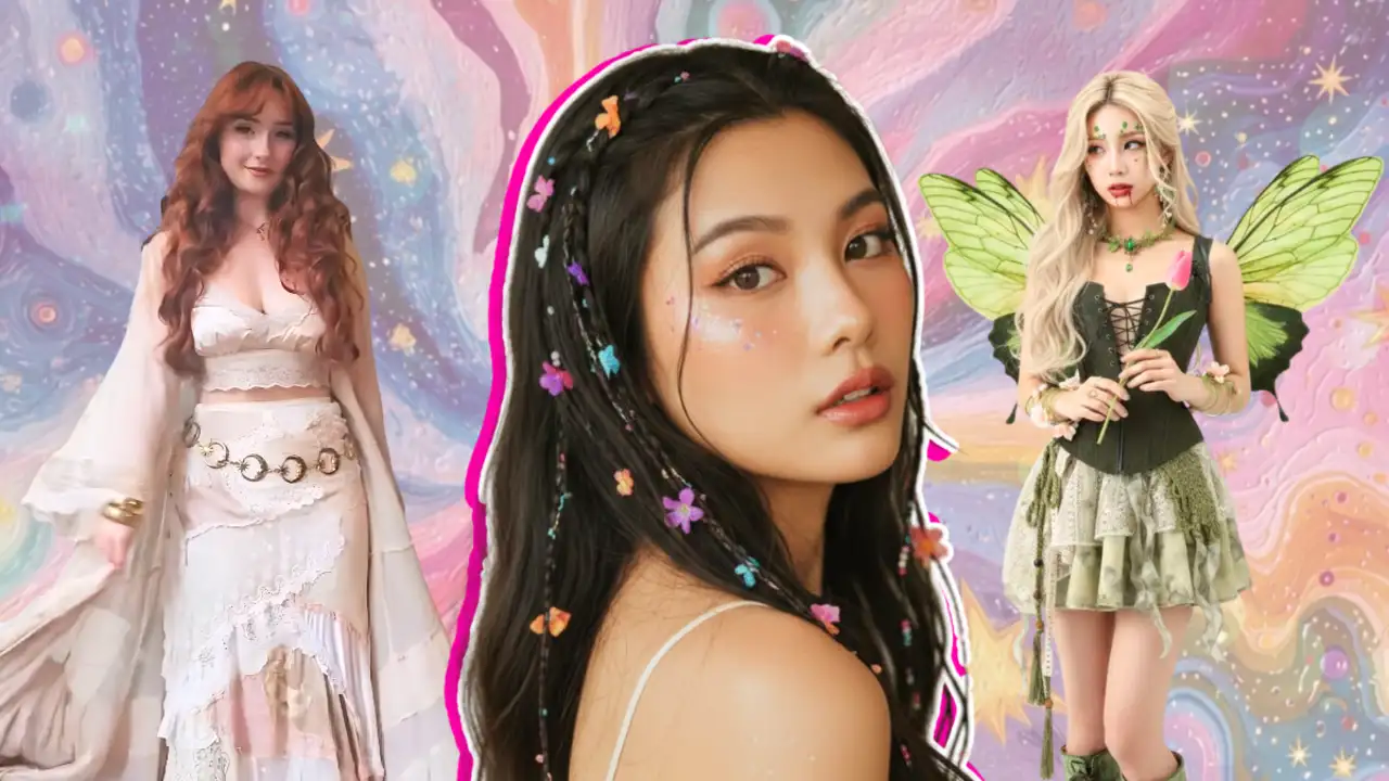 Move over clean girl minimalism, fairycore summer is peaking in fashion and makeup