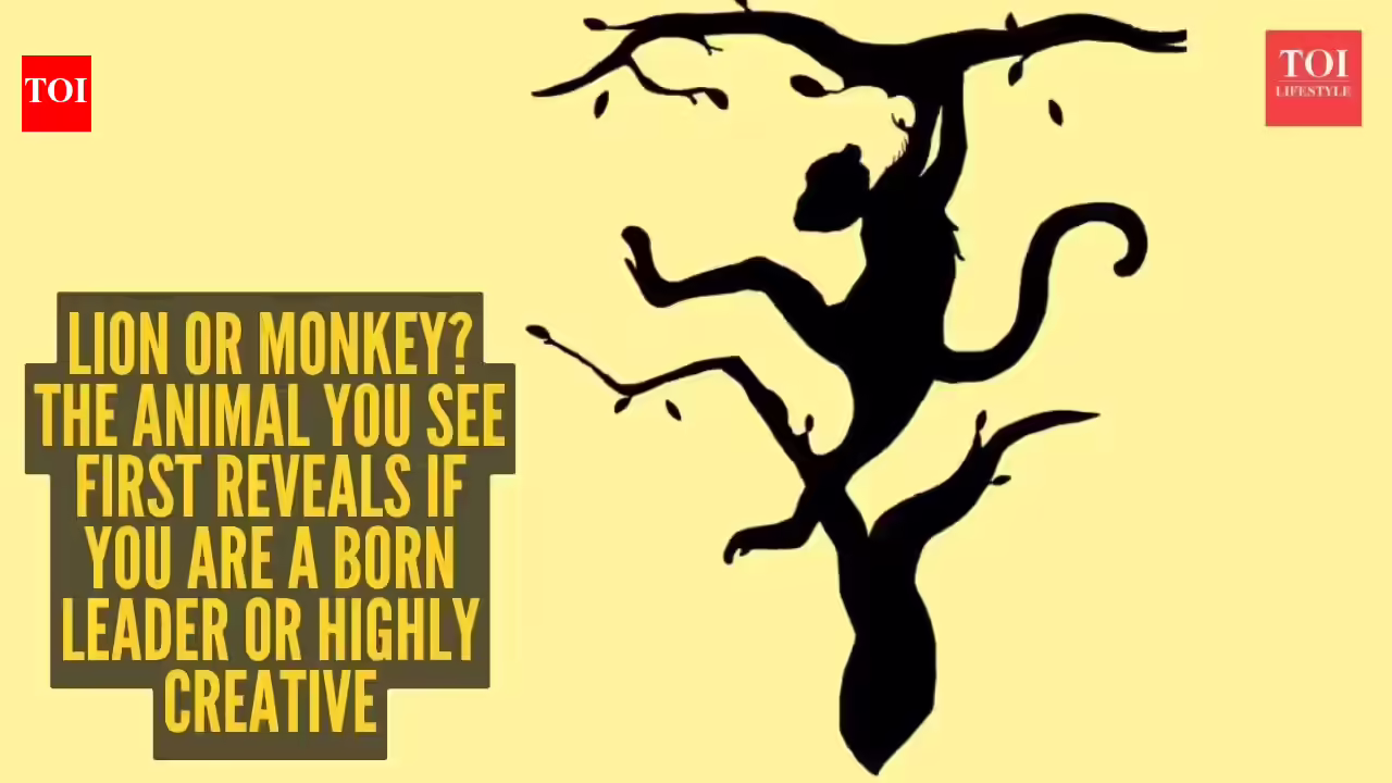 Optical illusion personality test: Lion or monkey? The animal you see first reveals if you are a born leader or highly creative |