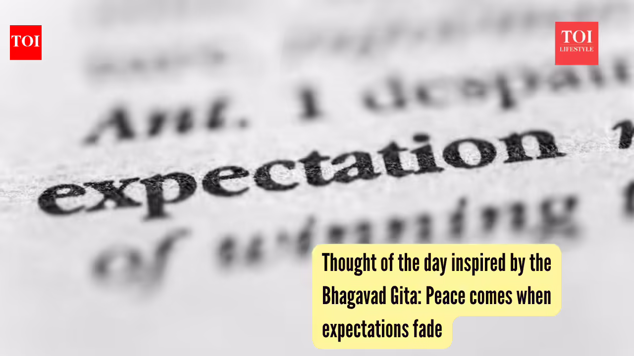 Peace comes when expectations fade
