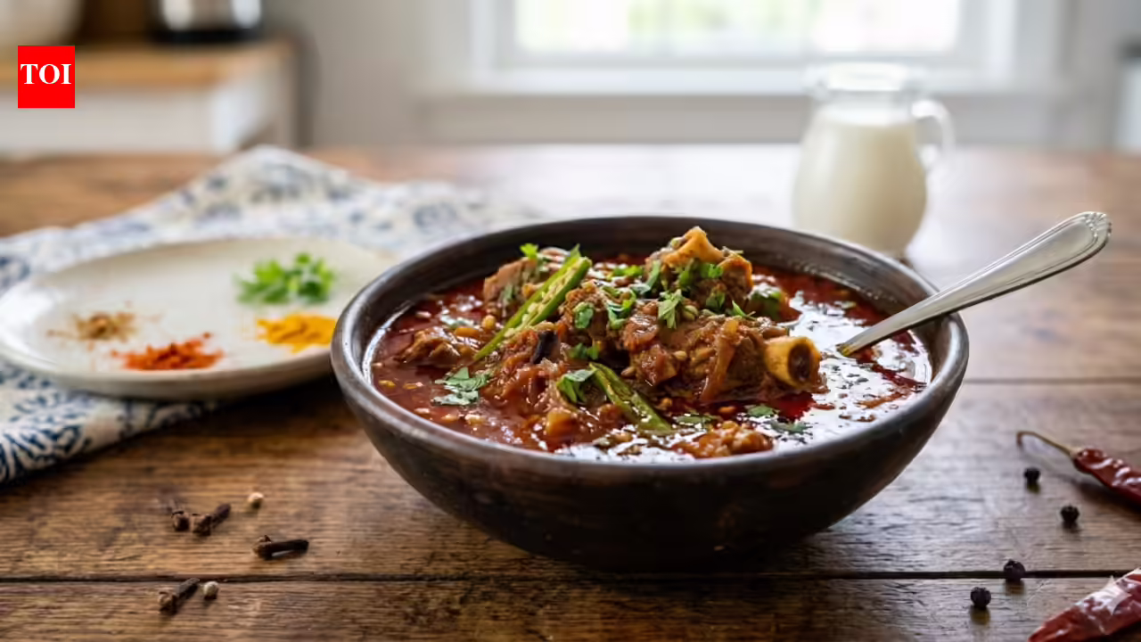 Traditional Kohlapuri mutton recipe: Authentic recipe with spicy ingredients and slow-cooked flavours |