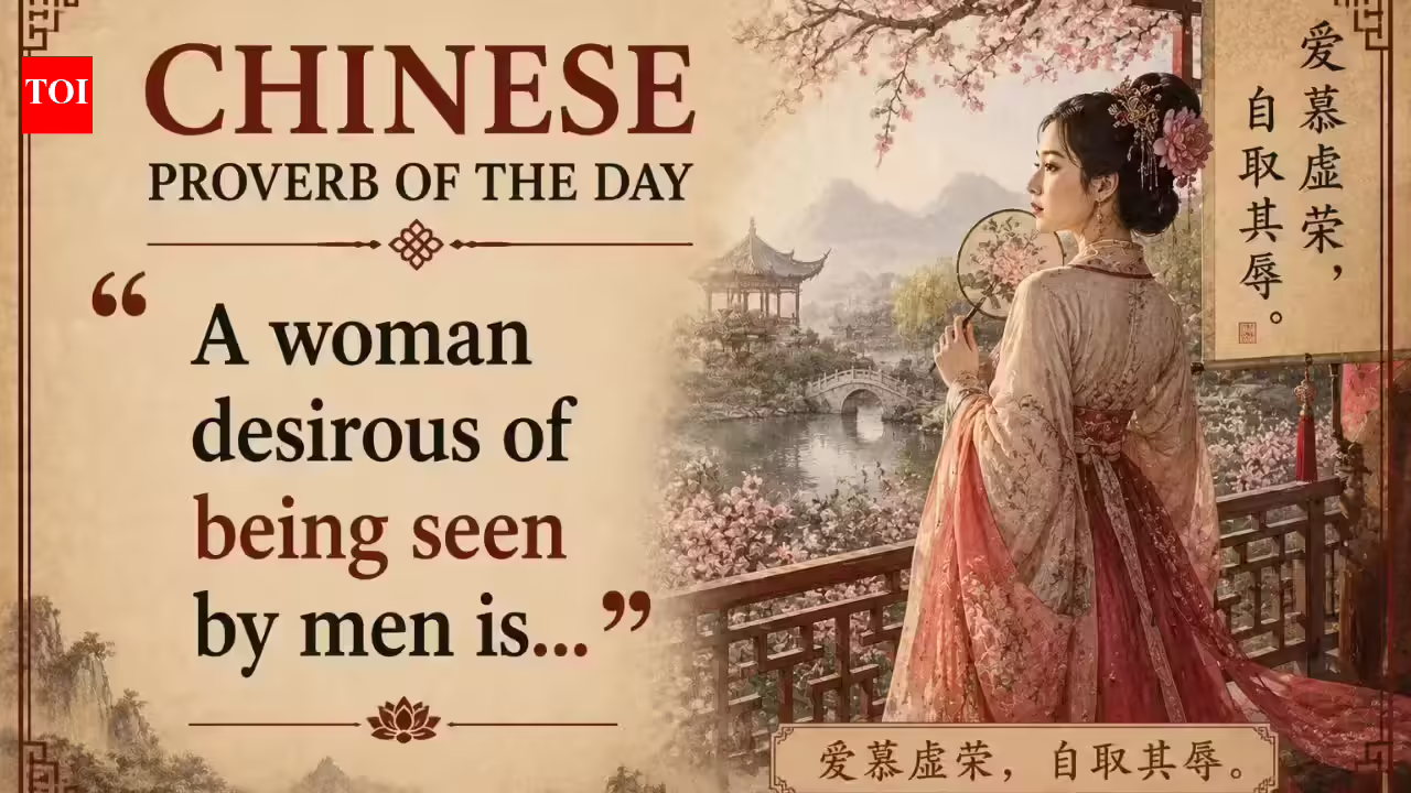Chinese proverb of the day: “A woman desirous of being seen by men is…” |