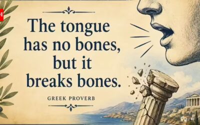 Greek proverb of the day: "The tongue has no bones, but it breaks..." |