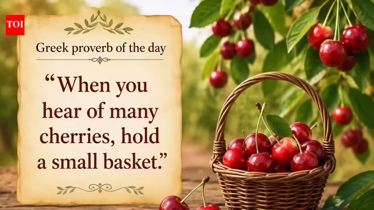 Greek proverb of the day: “When you hear of many cherries, hold a small basket.” |