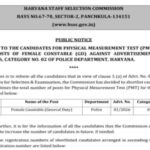 HSSC female Constable PMT schedule out at hssc.gov.in: Direct link to download here