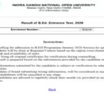 IGNOU BEd entrance test result 2026 released at ignou.ac.in: Direct link to download scorecards here