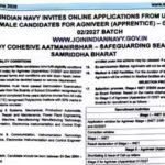 Indian Navy opens Agniveer Apprentice 2026 applications for 01/2027 and 02/2027 batches