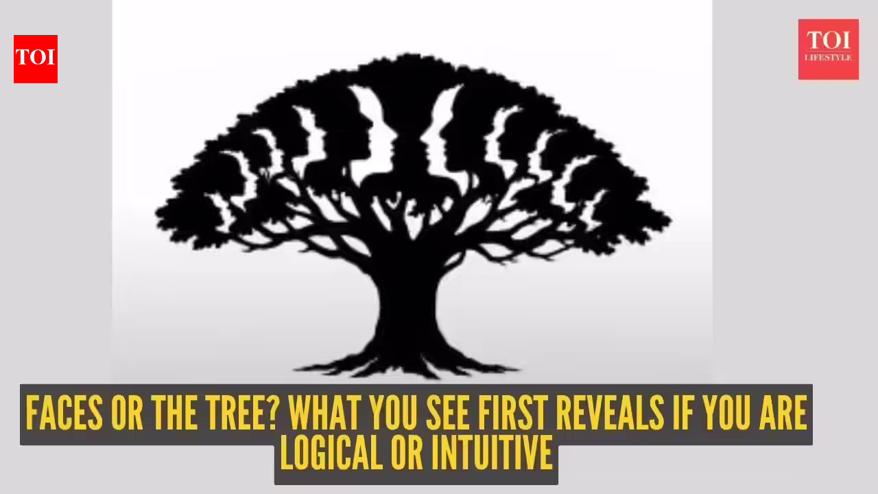Optical illusion personality test: Faces or the tree? What you see first reveals if you are logical or intuitive |