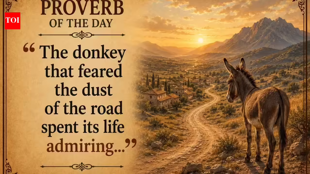 Proverb of the day: “The donkey that feared the dust of the road spent its life admiring...” |
