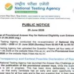 Re NEET UG 2026 provisional answer key released: Step-by-step guide to raise objections
