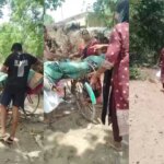 bargarh odisha man carries father dead body on bicycle