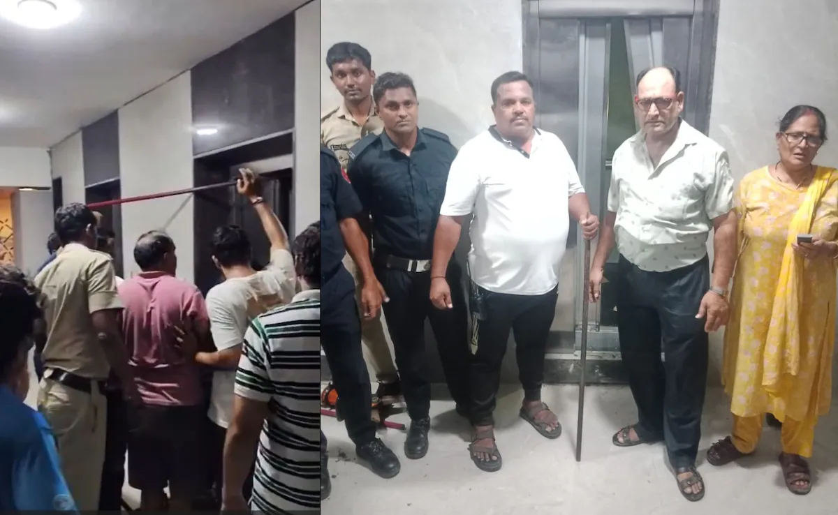 सूरत के पॉश वेसु इलाके में फिर अटकी लिफ्ट, 11वीं मंजिल पर एक घंटे तक फंसे रहे बुजुर्ग दंपती, फायर टीम ने बचाई जान